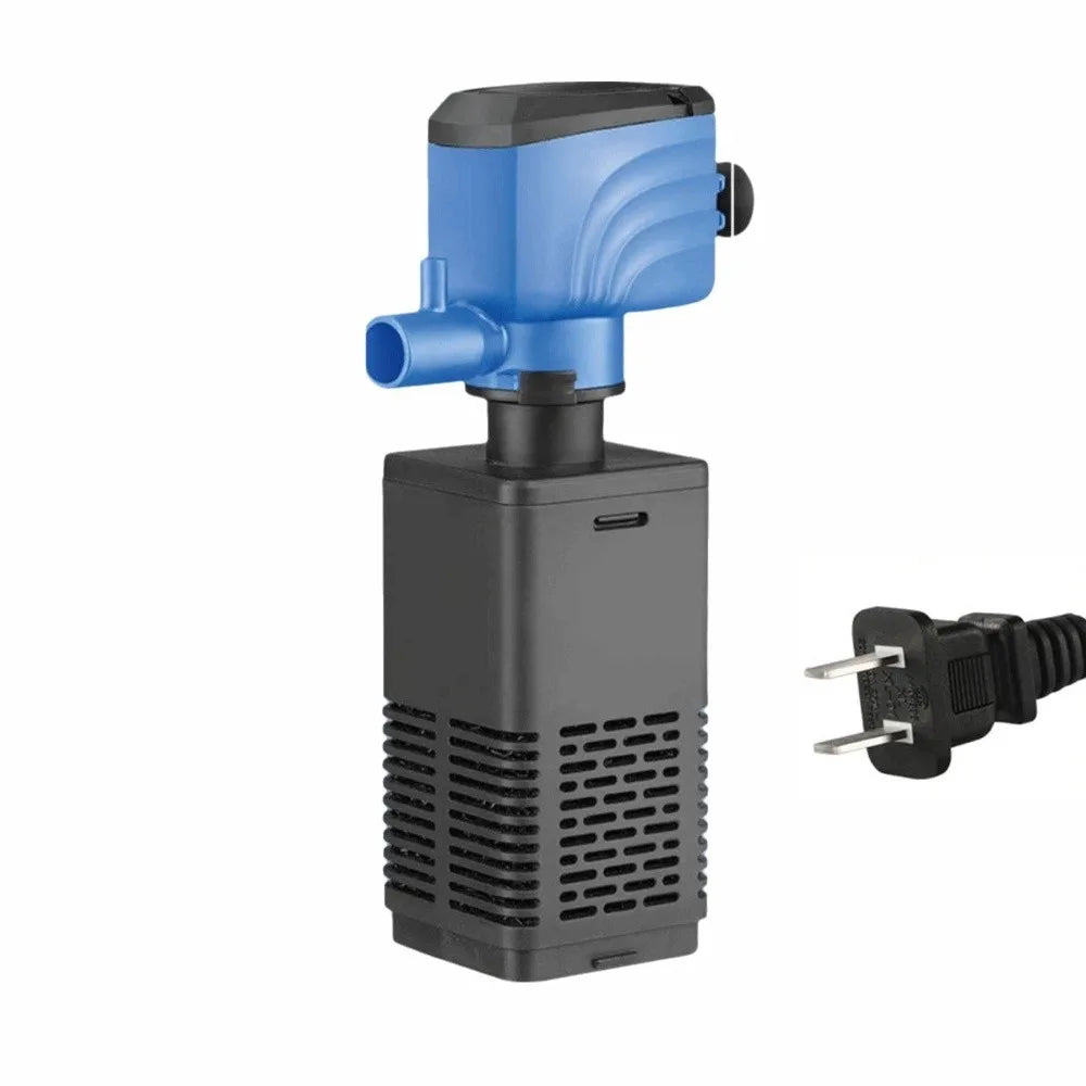 3 in 1 Aquarium Filter Pump Silent Operation Energy Efficient Submersible Filter Built-in Filter Plastic Water Filter Pump