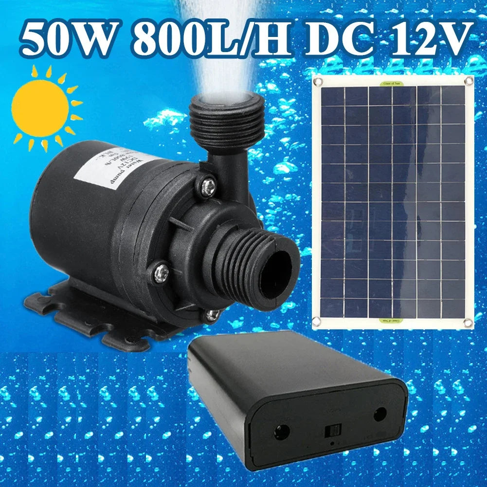50W Solar Water Pump Low Noise Solar Fountain with Battery Backup for Continuous Operation solar pump basin for Garden and Pond