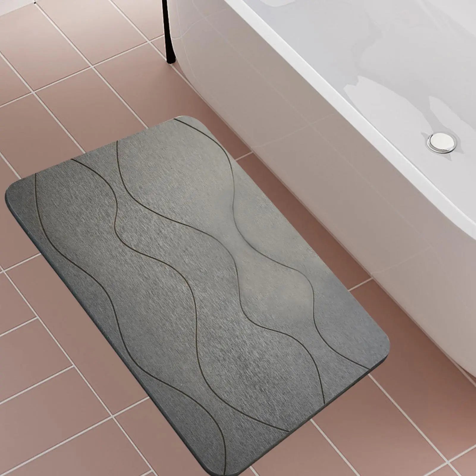 Anti-slip Diatomite Stone Bath Mat Diatom Mud Soft Mat Water Absorption Quick Drying Diatomite Stone Shower Mat Entryway Rugs