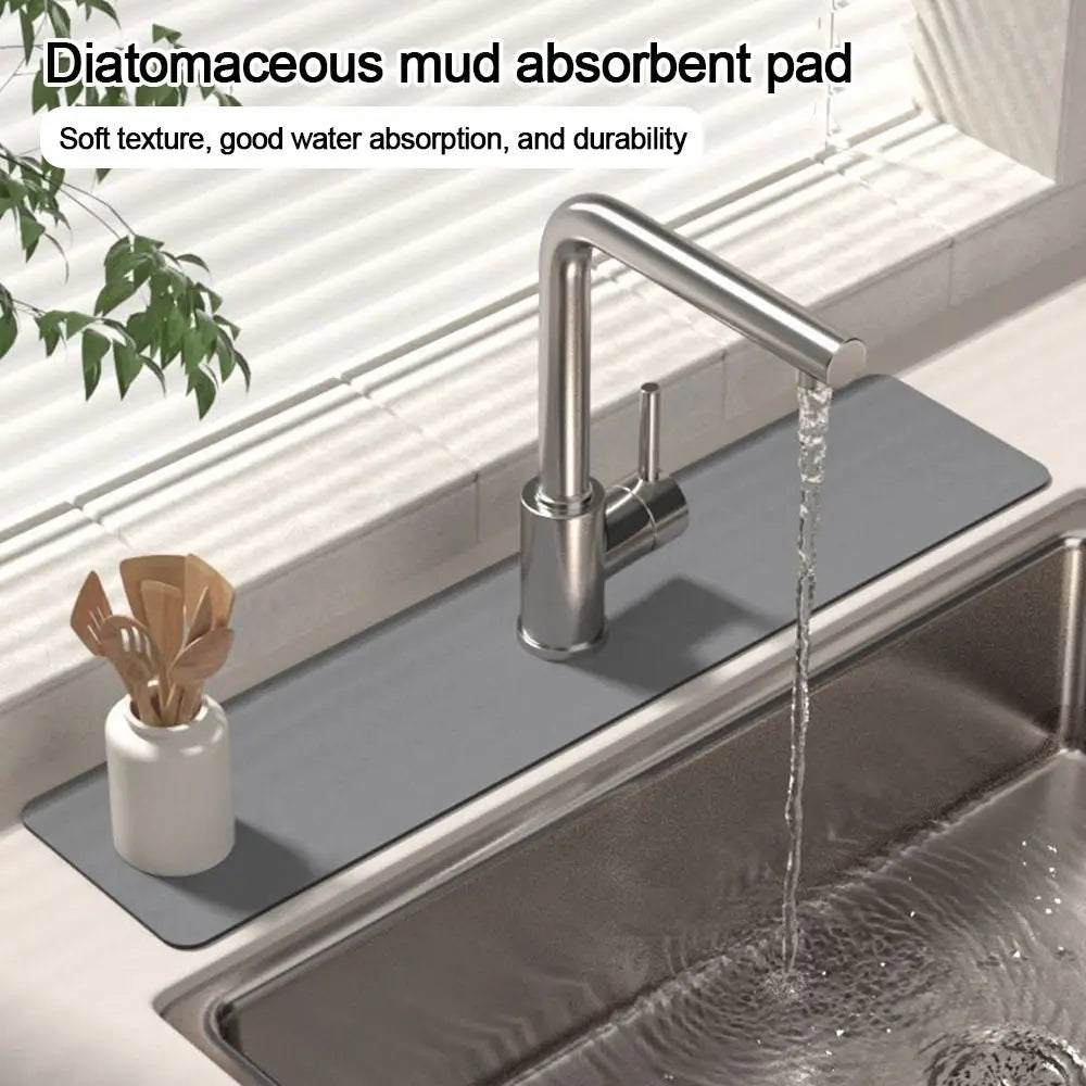 Diatomite Faucet Draining Mat Convenient Splash Non-Slip Absorbent Pad Multifunction Sink Splash Mats
