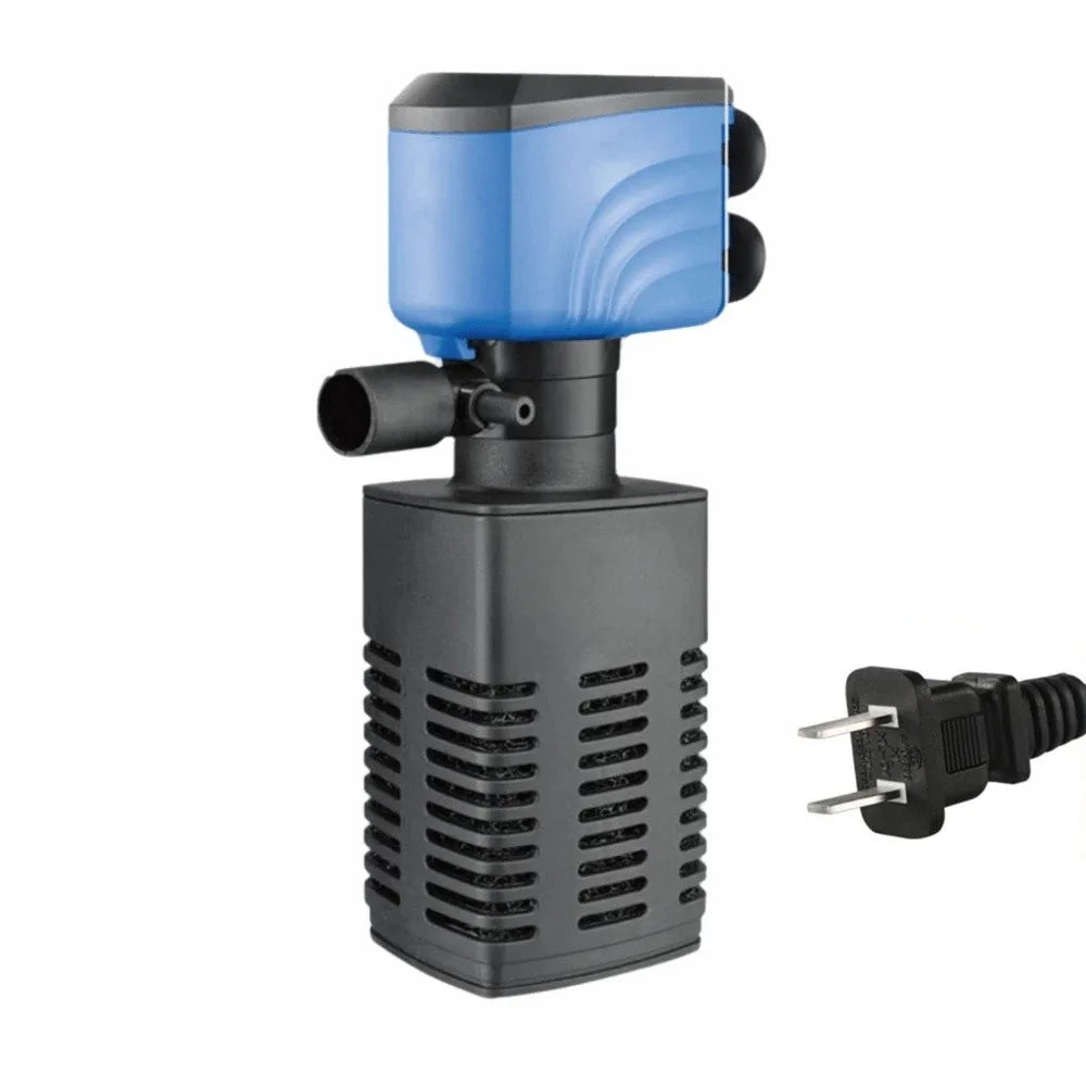 3 in 1 Aquarium Filter Pump Silent Operation Energy Efficient Submersible Filter Built-in Filter Plastic Water Filter Pump