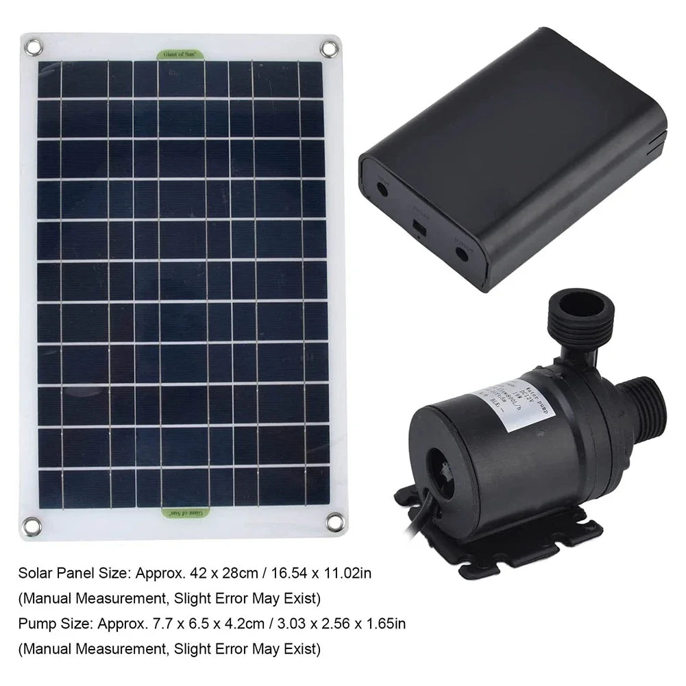 50W Solar Water Pump Low Noise Solar Fountain with Battery Backup for Continuous Operation solar pump basin for Garden and Pond