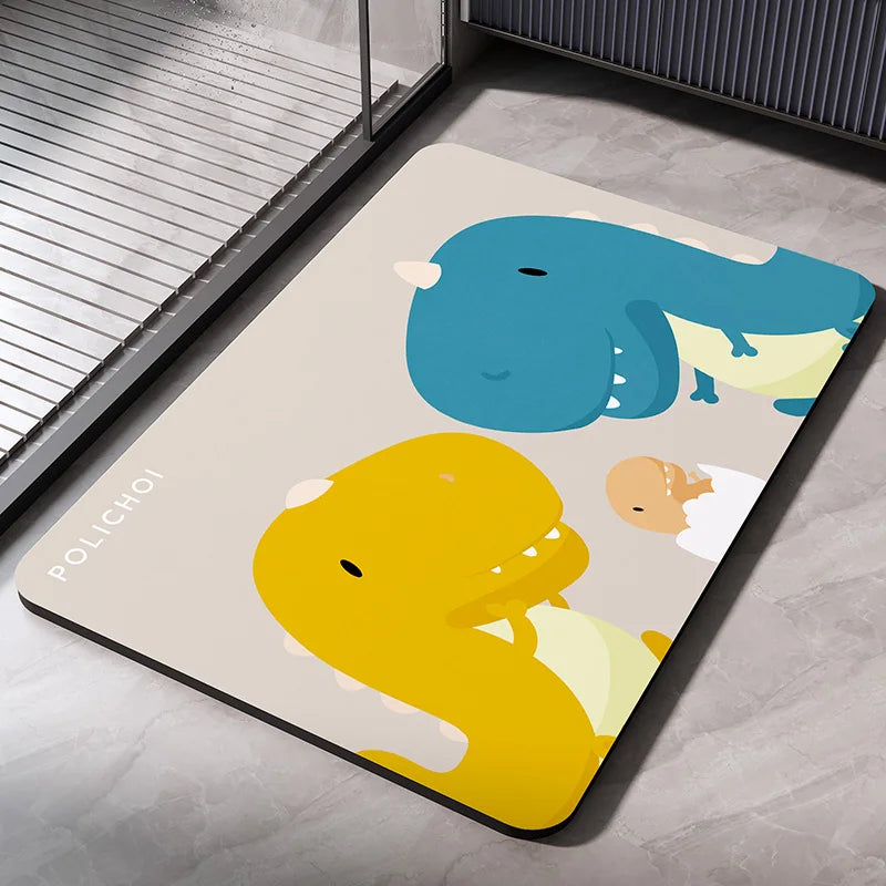 Diatomite Foot Mats Bath Mat Absorbent Bathroom Carpet Non-Slip Quick Dry Shower Toilet Rugs Doormat Washable