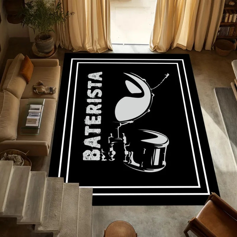 Drum Carpet, Electric Drum Mat Jazz Drum Soundproofing Electronic Drum Carpet Mat Black Musical Instrument Home Decoration Rug