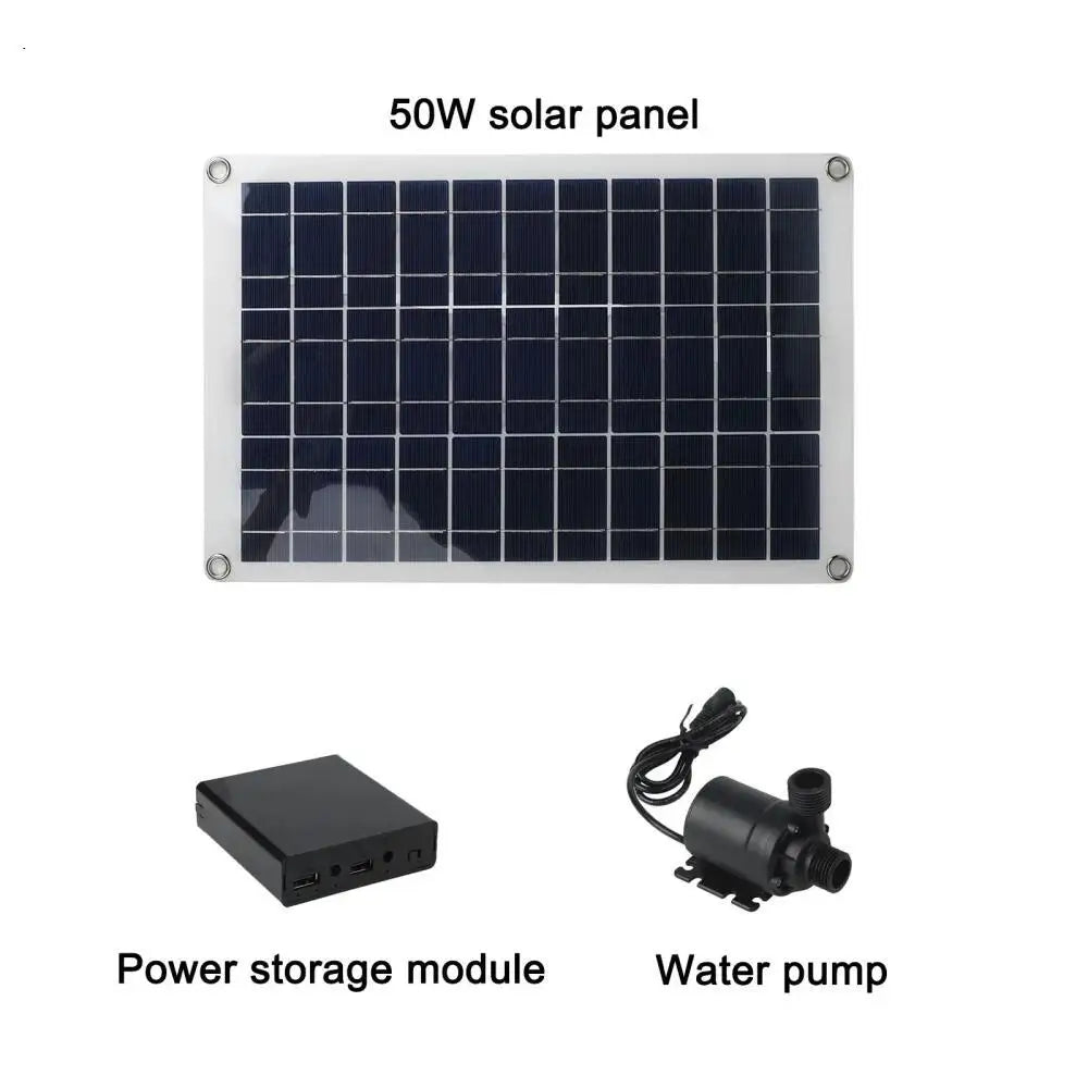 50W Solar Water Pump Low Noise Solar Fountain with Battery Backup for Continuous Operation solar pump basin for Garden and Pond