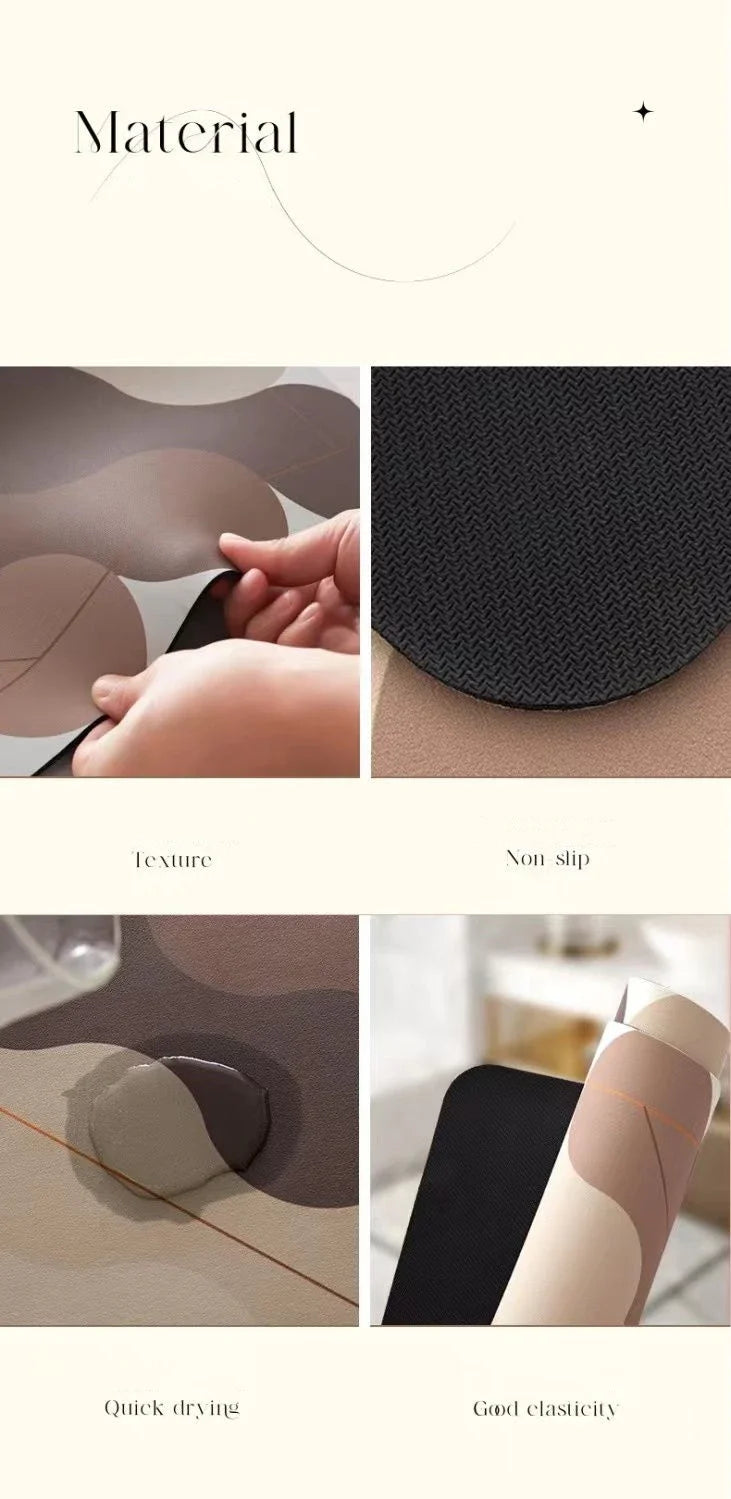 40X60cm High Absorbency Diatomaceous Earth Bath Mat, Non-Slip Quick-Drying Toilet Shower Floor Mat