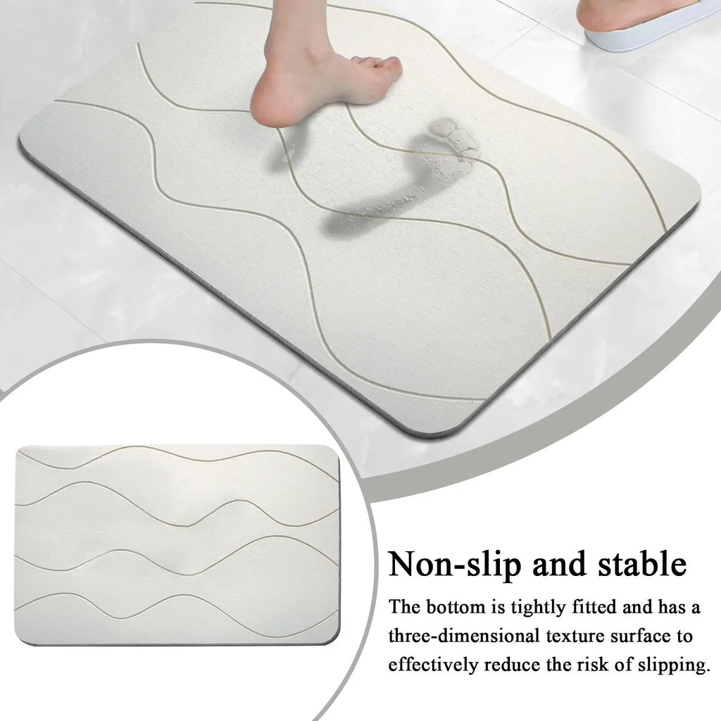 Anti-slip Diatomite Stone Bath Mat Diatom Mud Soft Mat Water Absorption Quick Drying Diatomite Stone Shower Mat Entryway Rugs