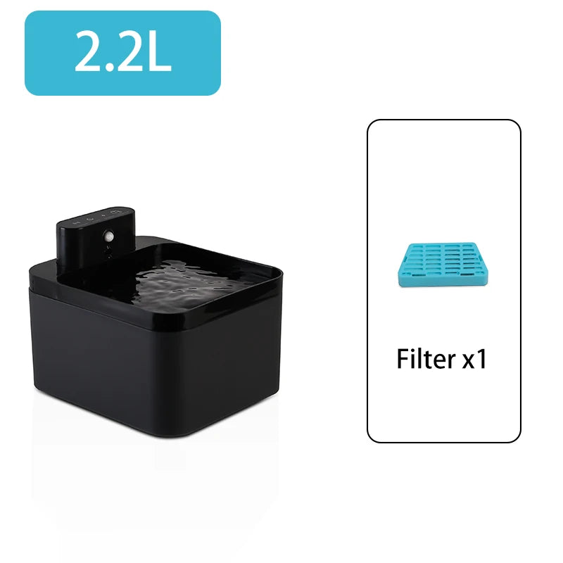 2.2LPet cat Water Fountain Silent Battery SensorTwo-in-One Ultra-Quiet Dispenser  Cat Water Fountain Cats Water Dispenser Indoor