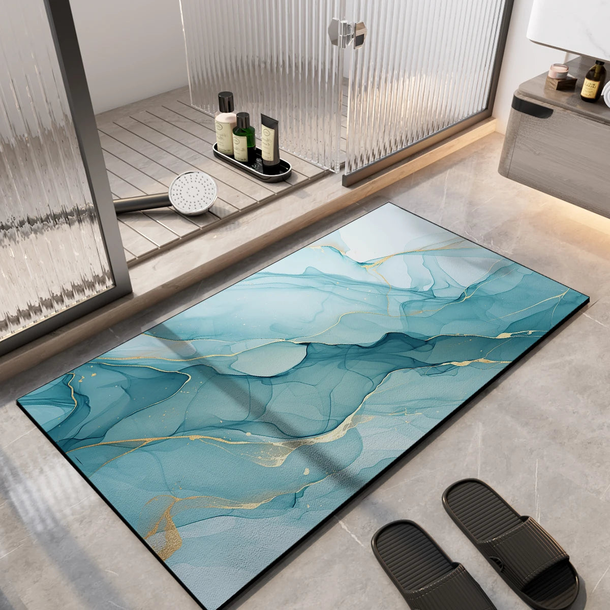 Diatomaceous Earth Bath Mat Absorbent Bathroom Rug Non Slip Foot Mats Quick Dry Shower Floor Pad Toilet Carpet Washable