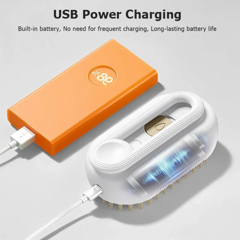 Steam Brush Cat Brush Cats Vaporizer Pet Hair Brush Remover Pets Cleaning Steamy Spray Massage Comb 3in1 Grooming Supplies