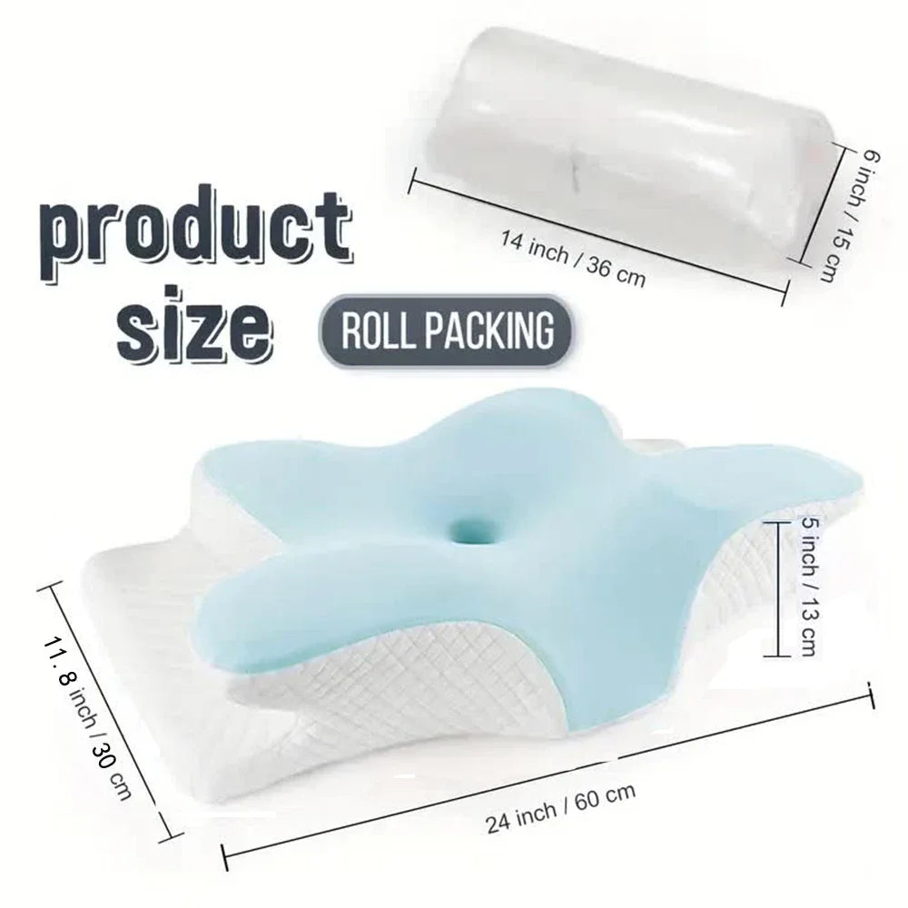 Cuscini in memory foam a forma di farfalla rilassante cervicale a rimbalzo lento cuscino per il collo sollievo dal dolore cuscino ortopedico per dormire