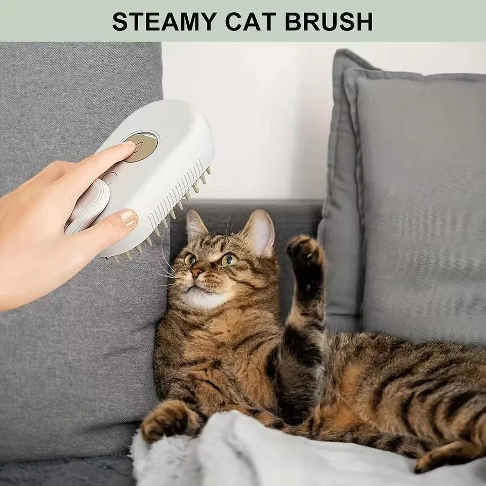 Steam Brush Cat Brush Cats Vaporizer Pet Hair Brush Remover Pets Cleaning Steamy Spray Massage Comb 3in1 Grooming Supplies
