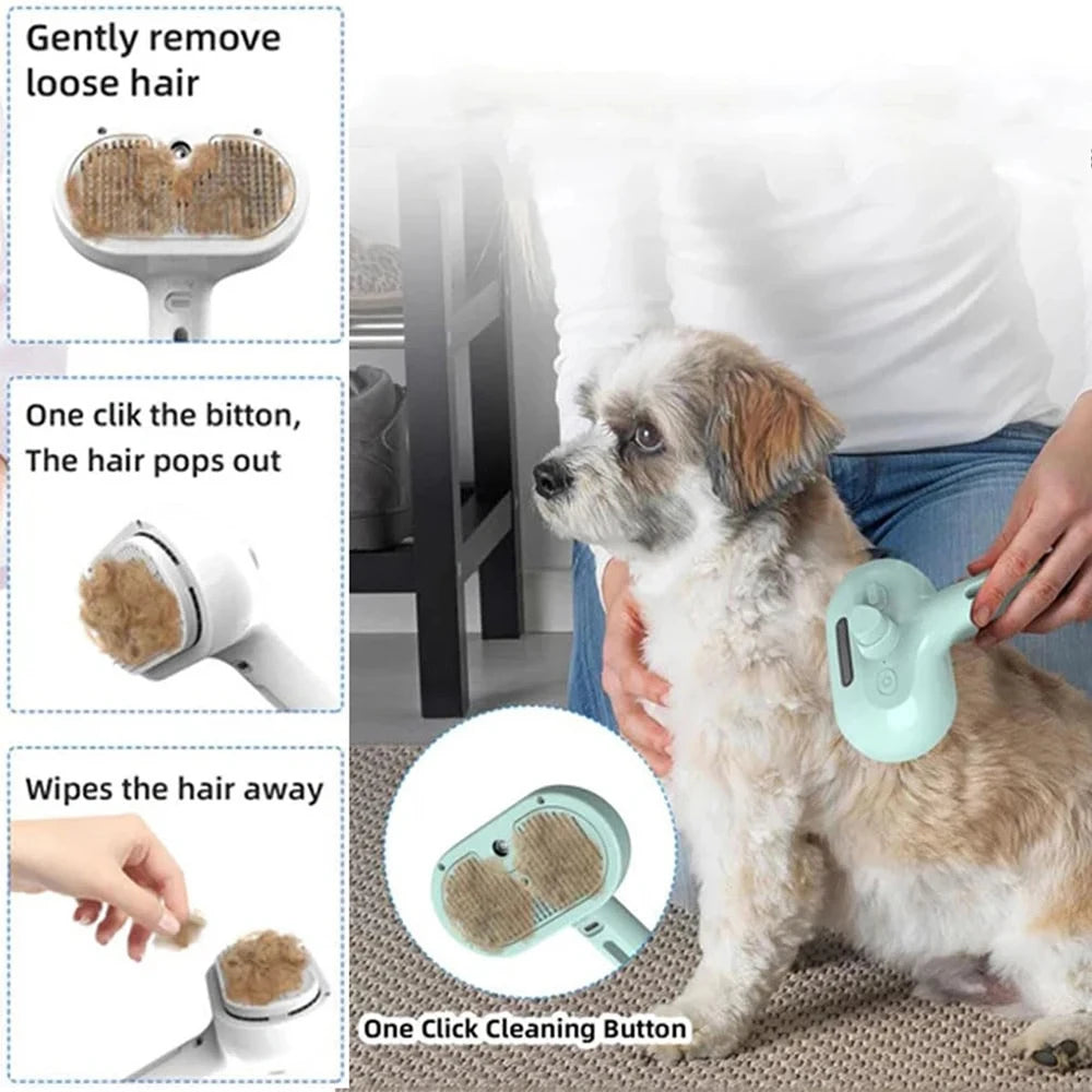 Pet Clean Steam Spray Dog Grooming Brush Unique Steam Brush For Dogs Luxury Grooming Brush Dog Steam Brush C