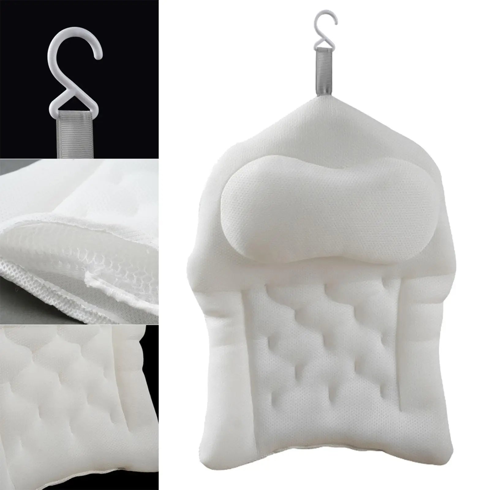Cuscino da Bagno Rilassante Portatile con Gancio per Facile Appendimento, Poggiatesta per SPA, Bagno e Vasca da Bagno Domestica