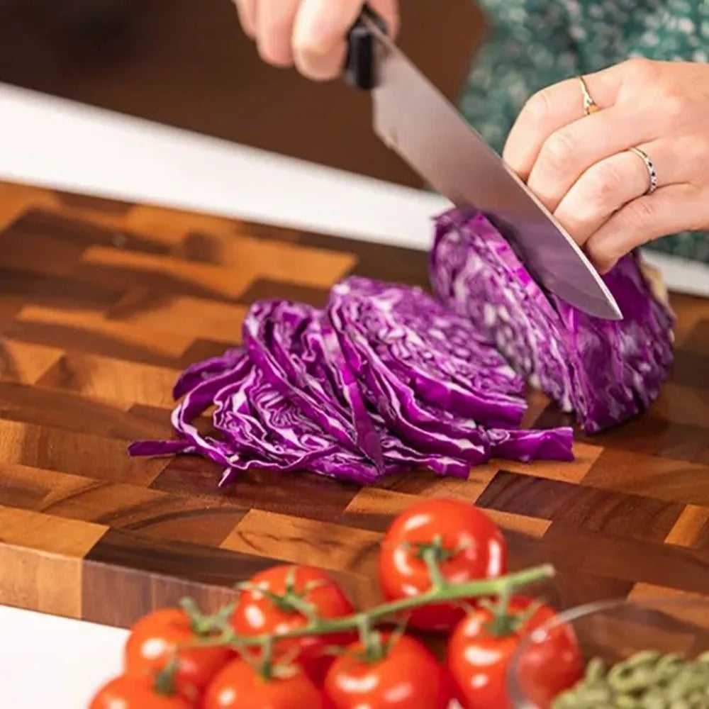 Tagliere per giunzioni in legno di acacia a doppia faccia utilizzando tagliere a prova di muffa Tagliere rettangolare a prova di umidità per frutta