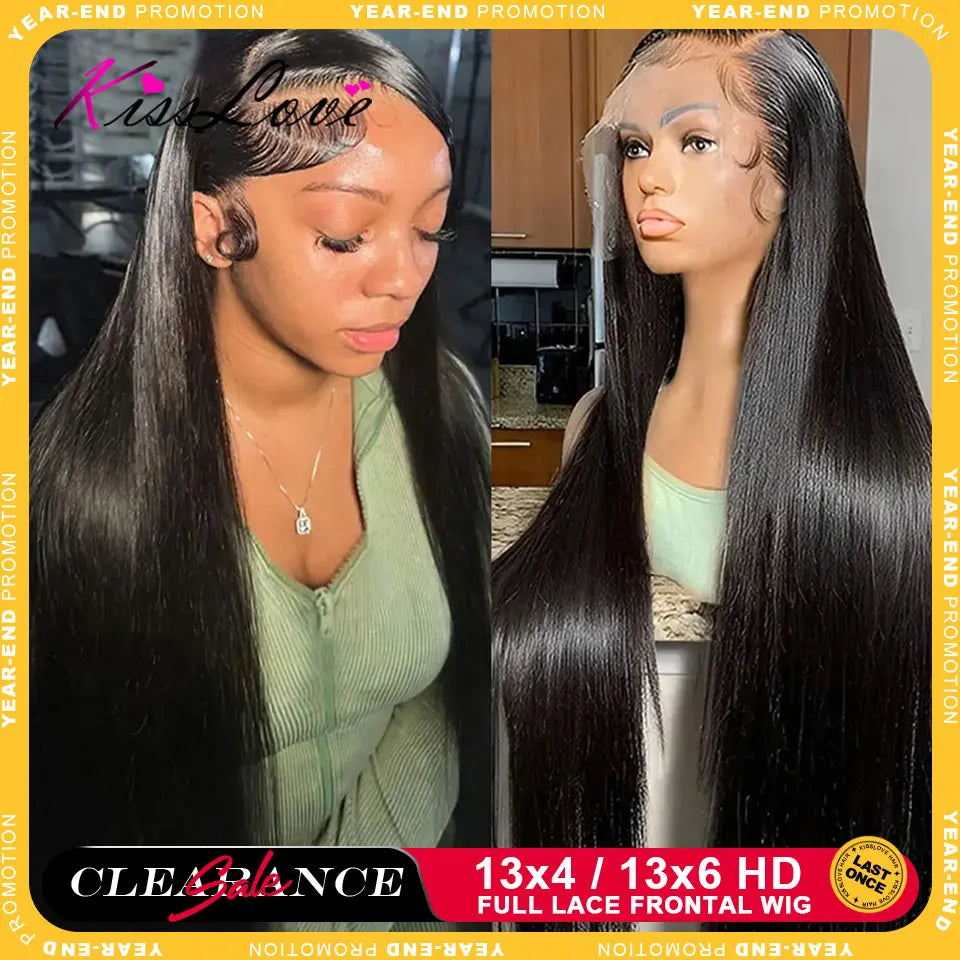 13x4 13x6 Full HD Lace Front Human Hair Wigs Straight 360 Transparent Lace Frontal Wigs Pre Plucked 5x5 Pre-Cut Lace Closure Wig