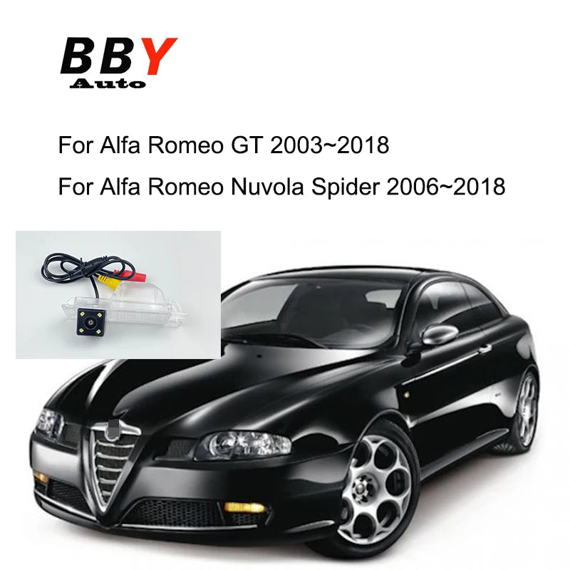 Telecamera posteriore per visione notturna HD per Alfa Romeo GT 2003 ~ 2018 Alfa Romeo Nuvola Spider 2006 ~ 2018 Telecamera targa retromarcia