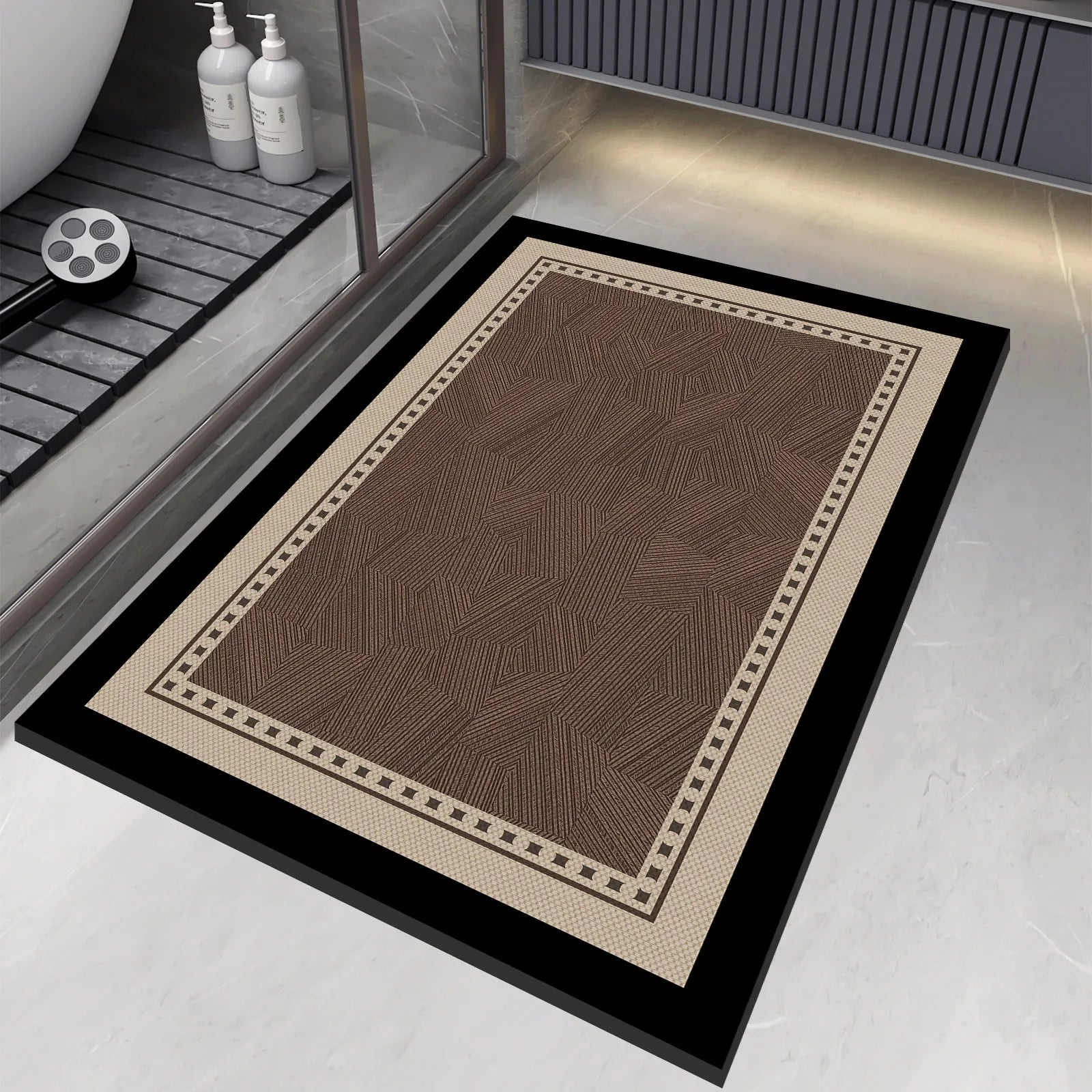 Luxury Vintage Diatomite Bath Mat Bathroom Carpet Super Absorbent Shower Foot Mats Non Slip Quick Dry Toilet Room Rugs Doormat