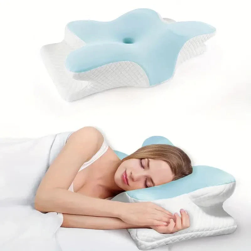Cuscini in memory foam a forma di farfalla rilassante cervicale a rimbalzo lento cuscino per il collo sollievo dal dolore cuscino ortopedico per dormire