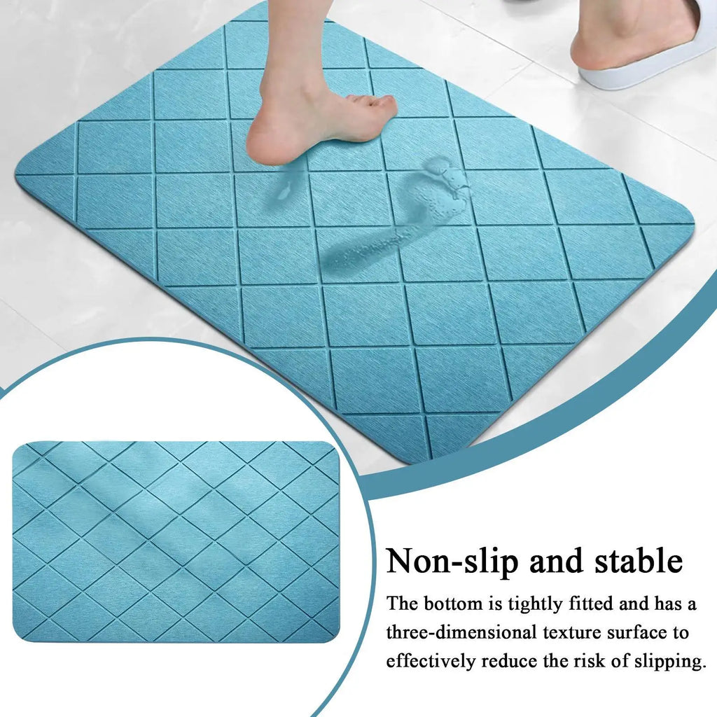 Anti-slip Diatomite Stone Bath Mat Diatom Mud Soft Mat Water Absorption Quick Drying Diatomite Stone Shower Mat Entryway Rugs