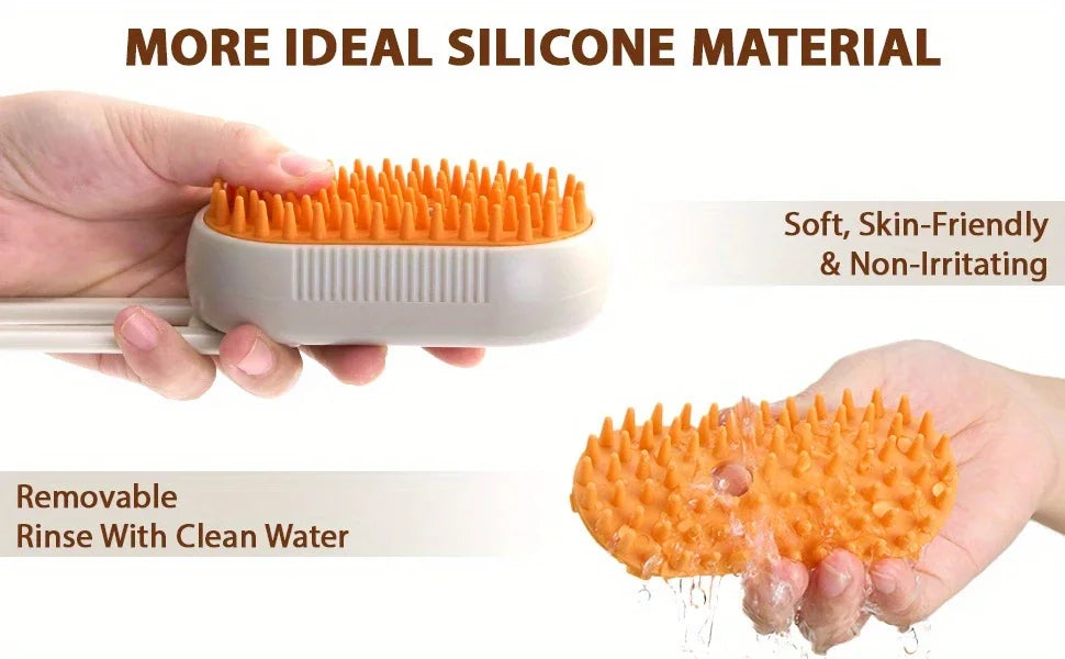 4 in 1 Cat Steam Brush for Shedding, Rechargeable Cat Brush with Steam, Anti-Static Steam Pet Brushes, Massage, Cleaning