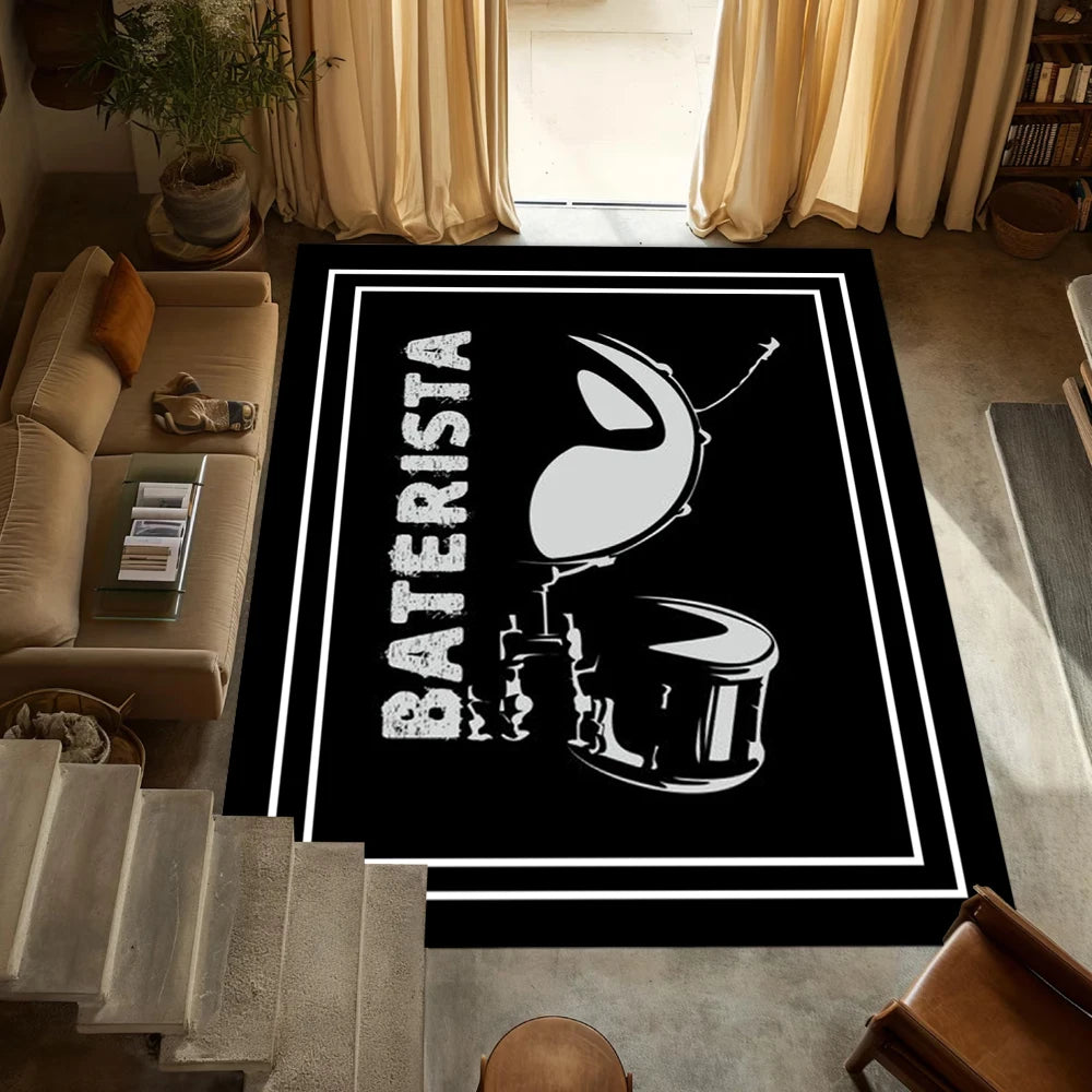 Drum Carpet, Electric Drum Mat Jazz Drum Soundproofing Electronic Drum Carpet Mat Black Musical Instrument Home Decoration Rug
