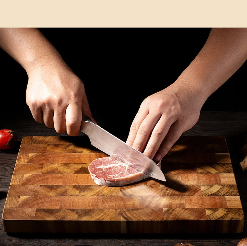 Tagliere bifacciale utilizzando tagliere per giunture in legno di acacia premium Scarico acqua e utensili da cucina resistenti all'umidità
