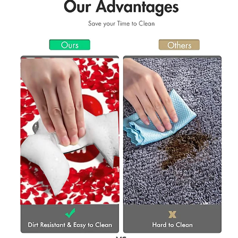 2D Printing Floral Mat Rug For Bath And Kitch Super Absorbent Quick Dry Rubber Backed Dirt Resistant Bath Rugs Mats