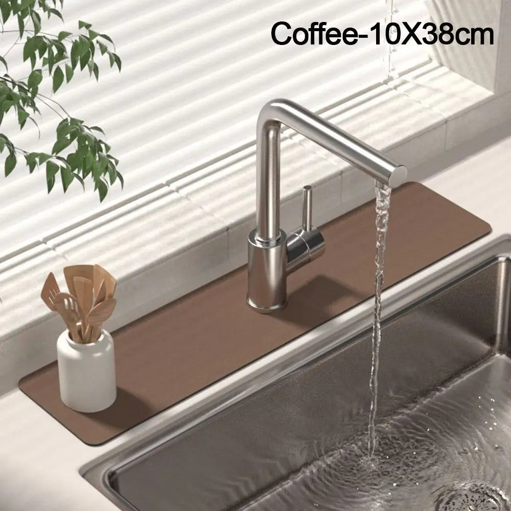 Diatomite Faucet Draining Mat Convenient Splash Non-Slip Absorbent Pad Multifunction Sink Splash Mats