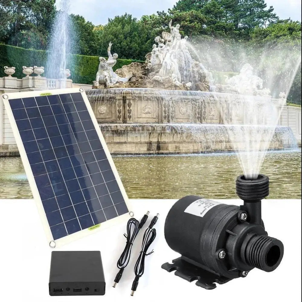 50W Solar Water Pump Low Noise Solar Fountain with Battery Backup for Continuous Operation solar pump basin for Garden and Pond