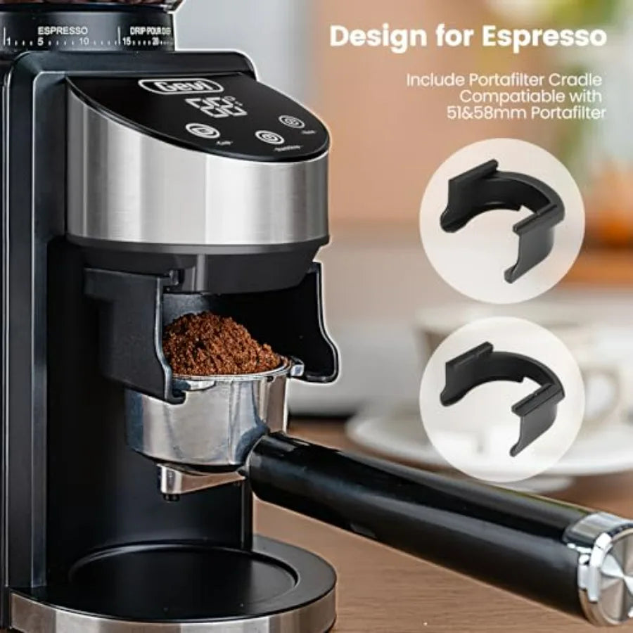 Electric Coffee Grinder with 35 Grind Settings for Espresso Drip French Press Burr Coffee Grinder for Home Use Anti-static Desi