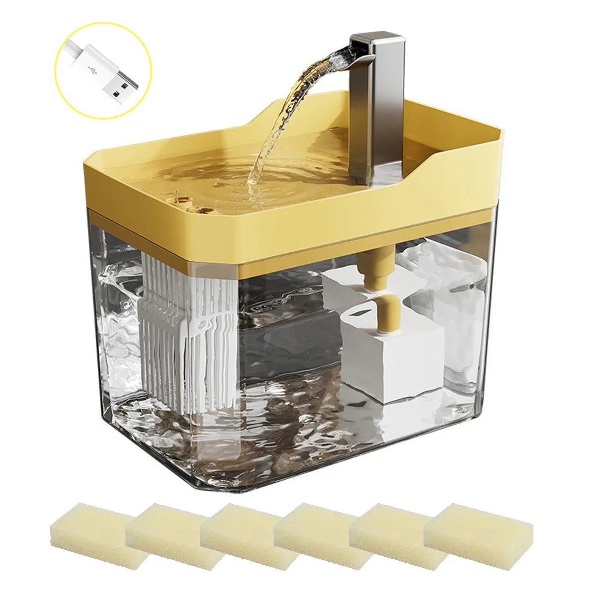 Automatic Cat Water Fountain 1.5L USB Powered Pet Drinker with Filter Pump Silent Circulating Water Dispenser for Cats Dogs