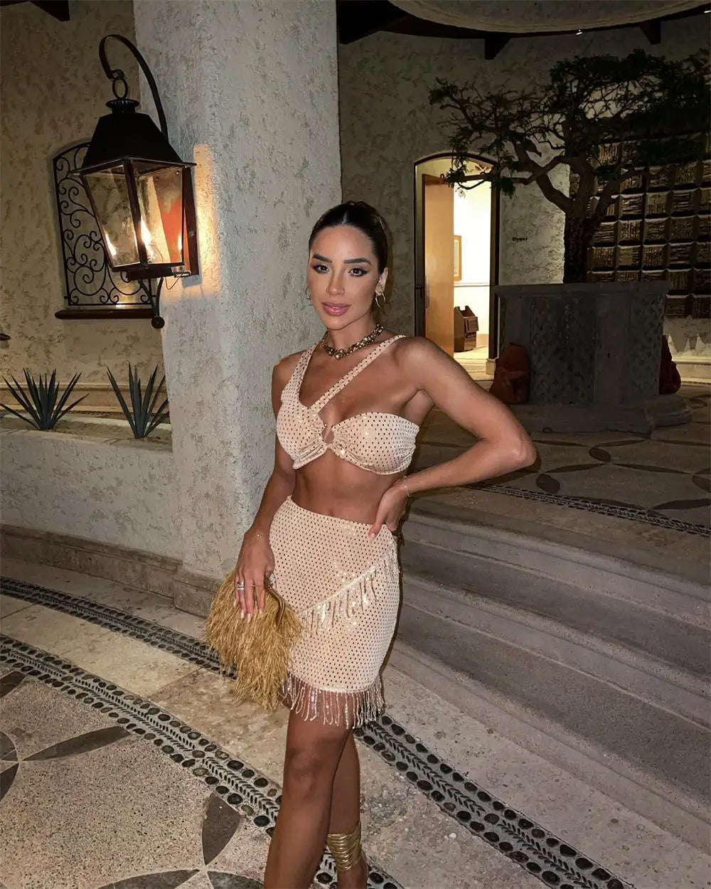 Two Pieces Solid Short Dresses For Women 2024 Summer Sexy Crop Tops and Mini Skirts Suit High Waist Club Party Bodycon Vestido