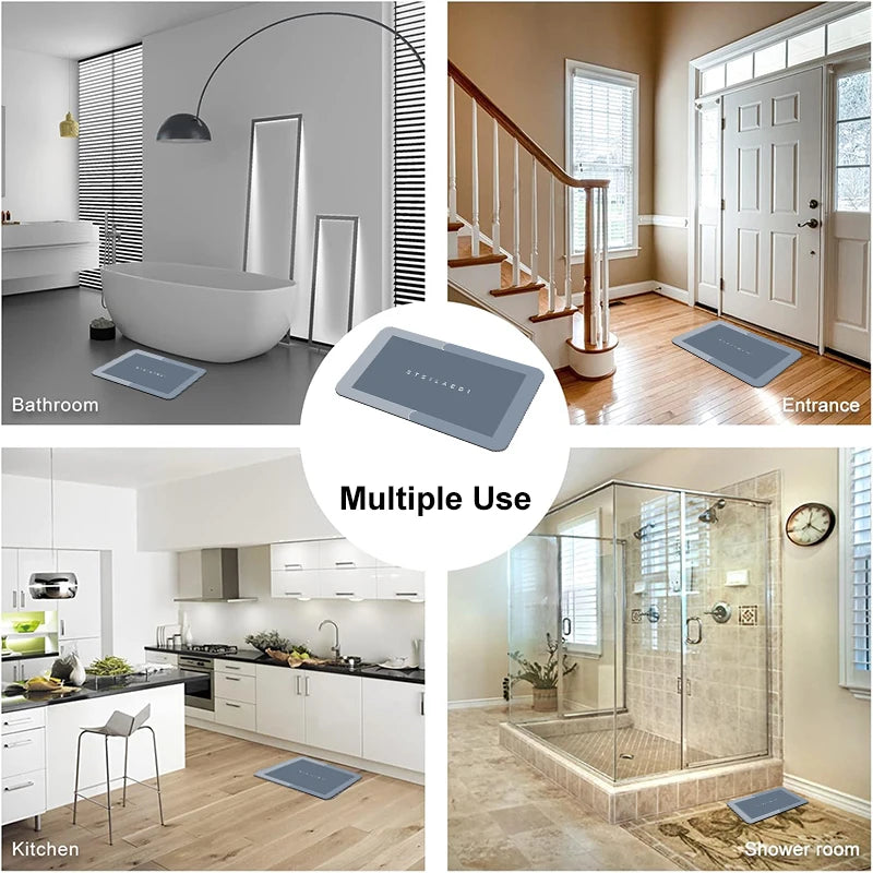 Diatomite Super Absorbent Bathroom Floor Mat Anti Slip Foot Carpet Quick-drying Shower Toilet Rug Doormat Washable Home Decor1PC