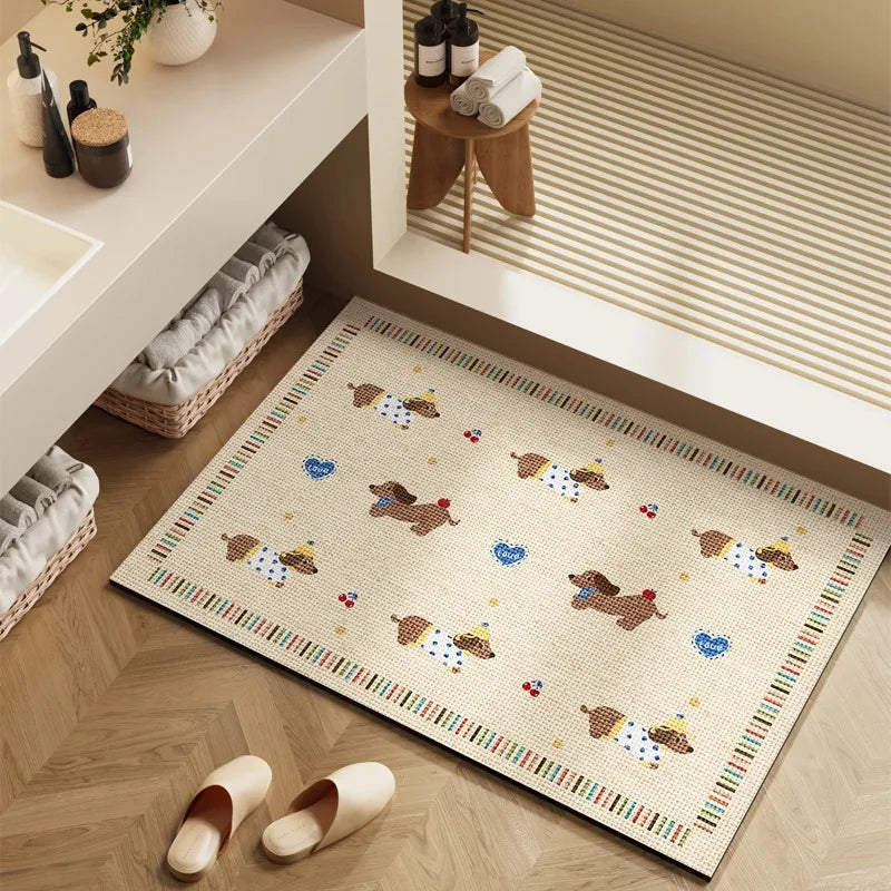 Bathroom Carpet Toilet Foot Mats Absorbent Bathroom Mat Diatom Mud Floor Mat Non-Slip Bath Rug Toilet Doormat Quick Drying Rugs