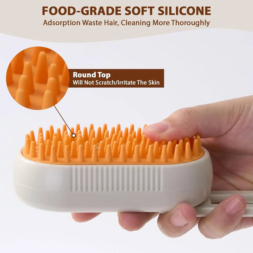 4 in 1 Cat Steam Brush for Shedding, Rechargeable Cat Brush with Steam, Anti-Static Steam Pet Brushes, Massage, Cleaning