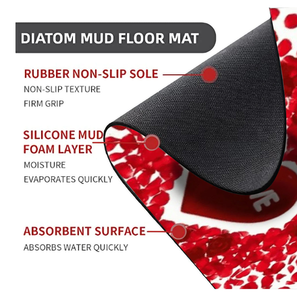 2D Printing Floral Mat Rug For Bath And Kitch Super Absorbent Quick Dry Rubber Backed Dirt Resistant Bath Rugs Mats