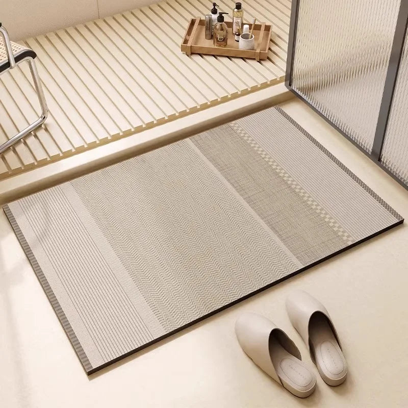Bathroom Carpet Diatom Mud Floor Mat Anti-slip Foot Wiping Mats Diatomite Soft Water-absorbing Quick-drying Bath Rugs Washable