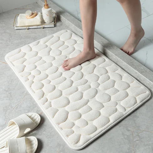 Mat Non Slip Carpets Cobblestone Embossed Bathroom Bath In Wash Basin Bathtub Side Floor Rug Shower Room Doormat Memory Foam