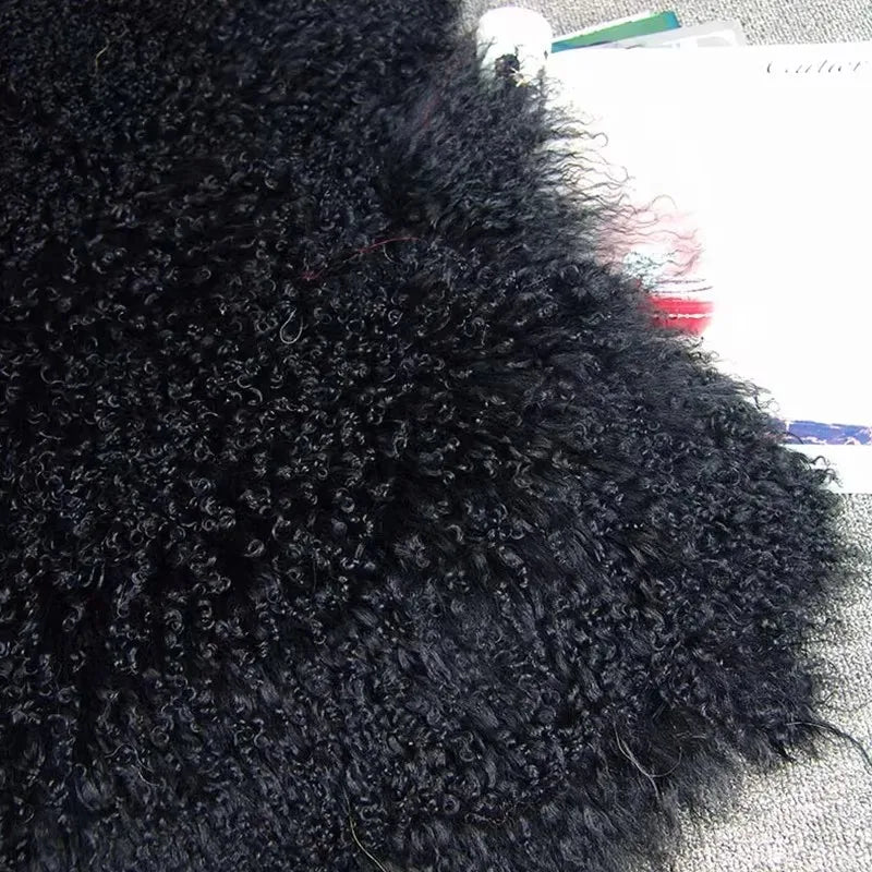Short Mongolian Fur Coat Poncho For Woman Cropped Fur Jacket Luxury Warm New Arrivals Women's Sheepskin Coat