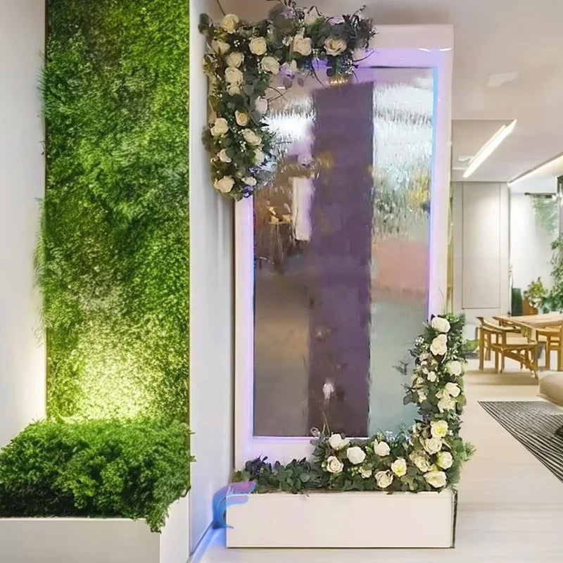 Customization.Customized Indoor Waterfall Water Fountain for Home & Garden Decor with LED Lighting Glass Screens & Room Dividers