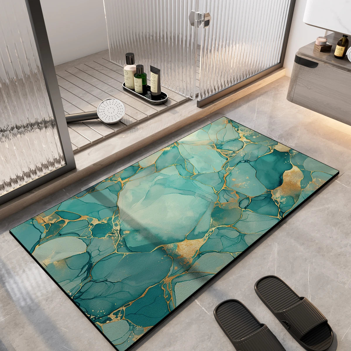 Diatomaceous Earth Bath Mat Absorbent Bathroom Rug Non Slip Foot Mats Quick Dry Shower Floor Pad Toilet Carpet Washable