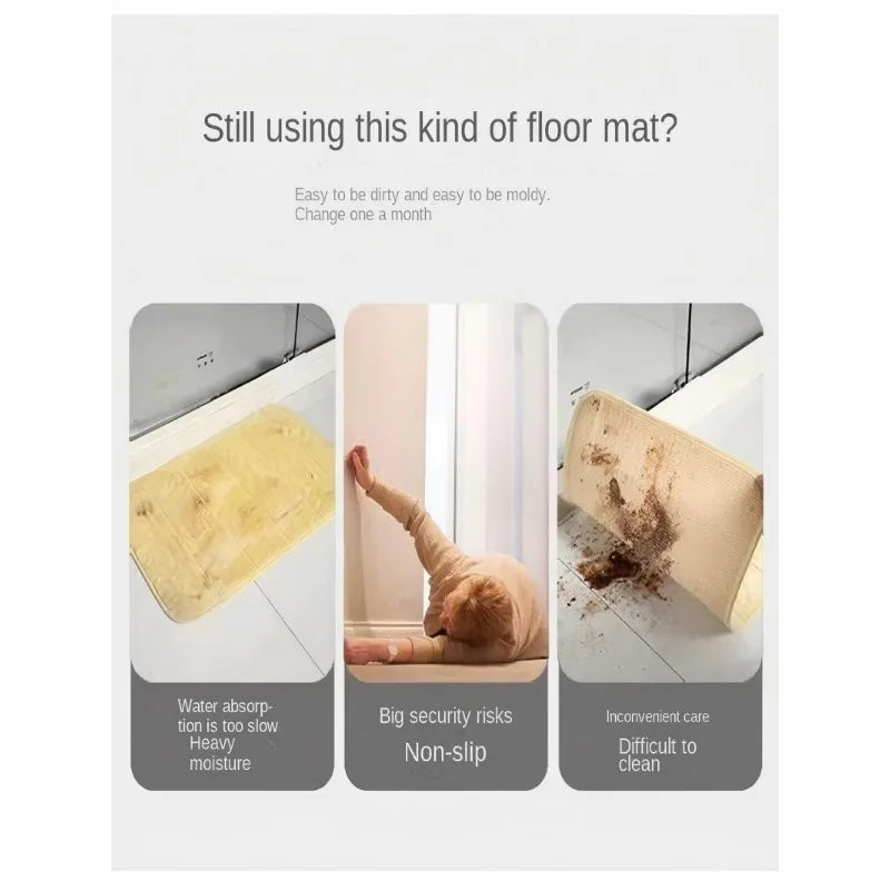 Diatom mud absorbent mat bathroom quick-drying floor mat diatomite floor mat toilet toilet door mat