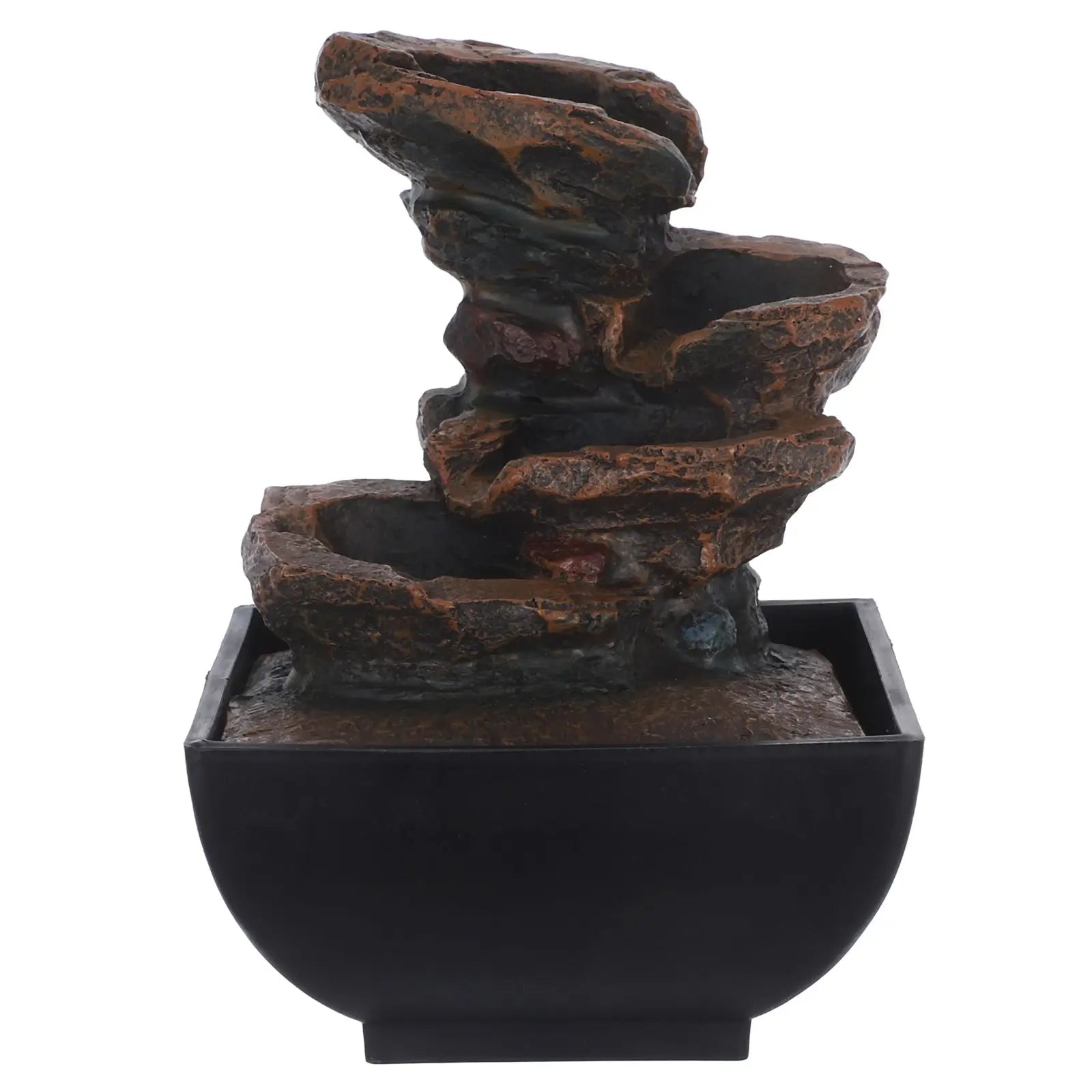 Desktop Fountain Home Decor Mini Water Black Resin Indoor Fountains Waterfalls Relaxation Desk Small Tabletop Feature