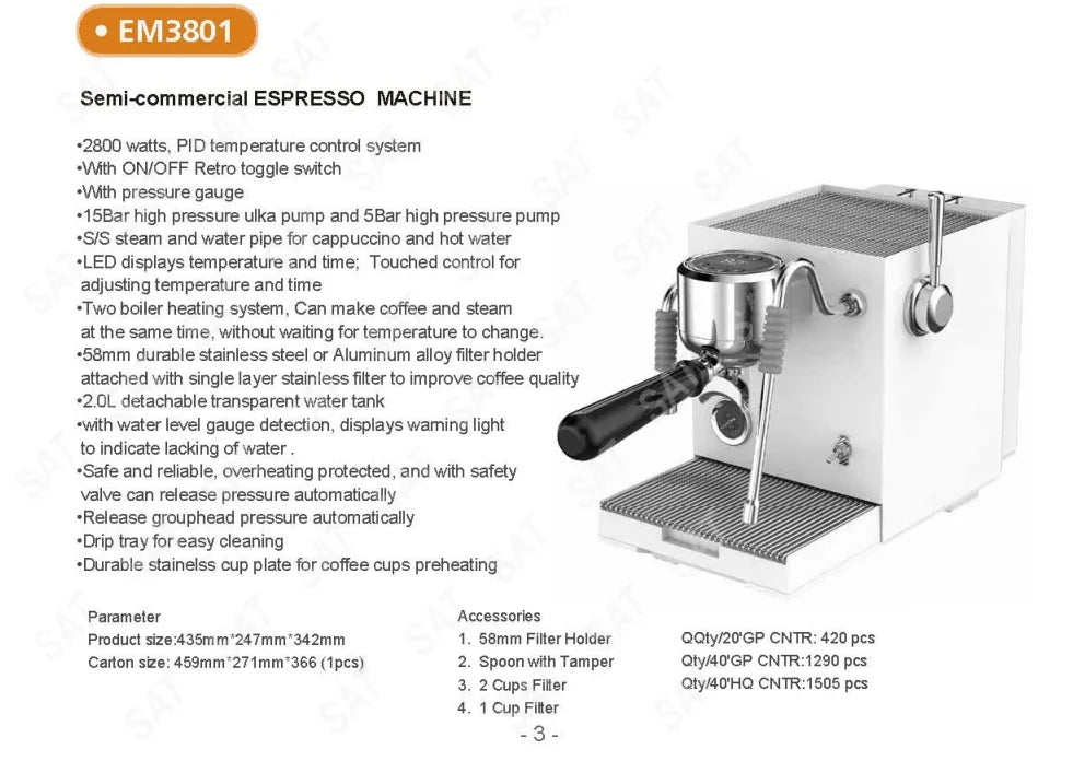 Per macchine da caffè espresso professionali semiautomatiche Macchine da caffè espresso commerciali