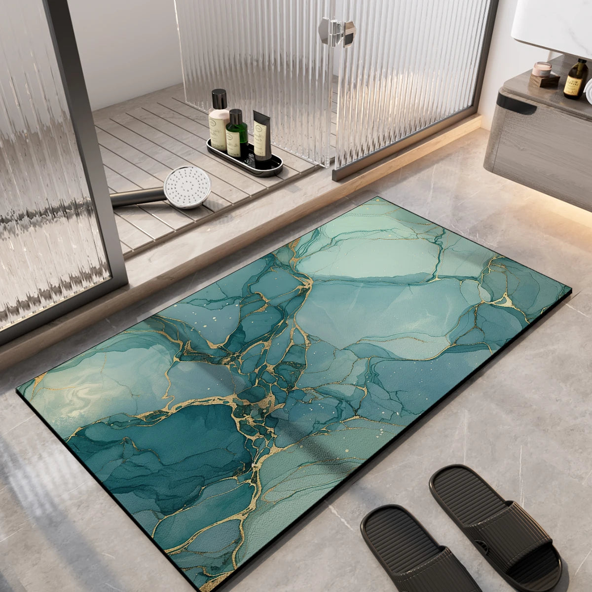 Diatomaceous Earth Bath Mat Absorbent Bathroom Rug Non Slip Foot Mats Quick Dry Shower Floor Pad Toilet Carpet Washable