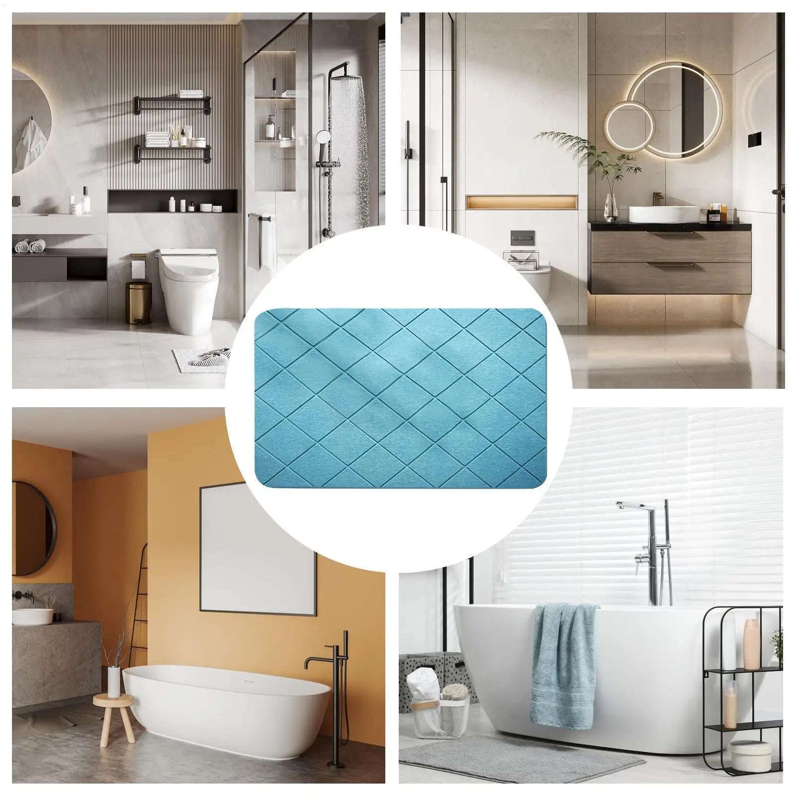 Anti-slip Diatomite Stone Bath Mat Diatom Mud Soft Mat Water Absorption Quick Drying Diatomite Stone Shower Mat Entryway Rugs