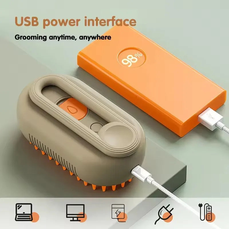 Steam Brush Cat Brush Cats Vaporizer Pet Hair Brush Remover Pets Cleaning Steamy Spray Massage Comb 3in1 Grooming Supplies