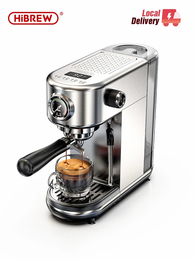 HiBREW 20Bar Semi Automatic Espresso Coffee Machine Temperature Adjustable Cold/Hot Super Slim Coffee Maker Cappuccino H10B