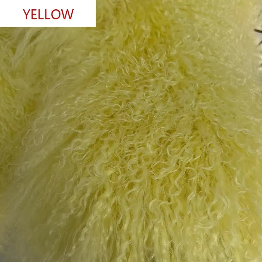 Short Mongolian Fur Coat Poncho For Woman Cropped Fur Jacket Luxury Warm New Arrivals Women's Sheepskin Coat